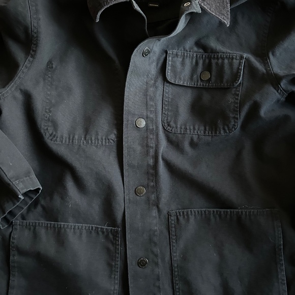 VANS Off the Wall Drill Chore Coat Shirt Jacket Corduroy collar BLACK Mens Large - Picture 2 of 6